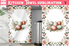 Easter kitchen towel sublimation | Coquette tea towel Product Image 1