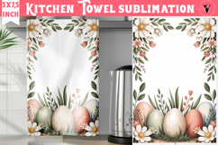 Easter kitchen towel sublimation | Coquette tea towel Product Image 1
