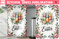 Easter kitchen towel sublimation | Coquette tea towel Product Image 1