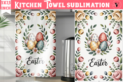 Easter kitchen towel sublimation | Coquette tea towel Product Image 1