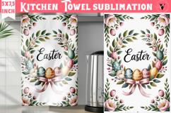 Easter kitchen towel sublimation | Coquette tea towel Product Image 1