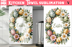 Easter kitchen towel sublimation | Coquette tea towel Product Image 1