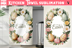 Easter kitchen towel sublimation | Coquette tea towel Product Image 1