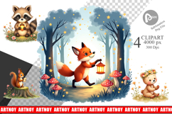 Ethereal Forest Creatures Clipart Product Image 1