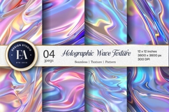 Ethereal Holographic Wave Texture Digital Paper Product Image 1