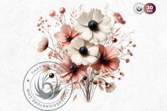 Ethereal Rose gold and blush floral arrangements Clipart PNG Product Image 4