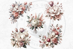 Ethereal Rose gold and blush floral arrangements Clipart PNG Product Image 6