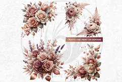 Ethereal Rose gold and blush floral arrangements Clipart PNG Product Image 7