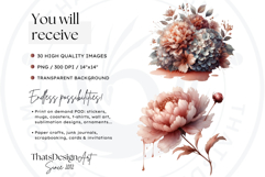 Ethereal Rose gold and blush floral arrangements Clipart PNG Product Image 10