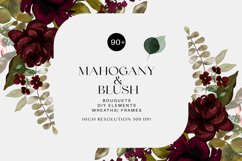 Watercolor Mahogany and Blush Floral Clipart Collection Product Image 2