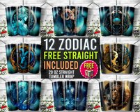 12 Zodiac Sign Affirmation |20oz Skinny Tumbler Sublimation Product Image 3