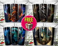 12 Zodiac Sign Affirmation |20oz Skinny Tumbler Sublimation Product Image 4