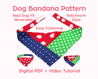 Dog Bandana Sewing Pattern Reversible Patchwork PDF Product Image 2