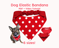 Dog Scrunchie Elastic Bandana Sewing Pattern with Video PDF Product Image 2