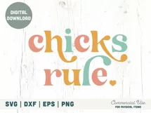 Chicks rule SVG cut file - Retro Easter girl shirt svg Product Image 2