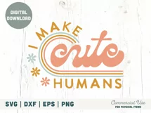 I make cute humans Retro SVG cut file - Retro mama shirt svg Product Image 2