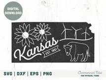 Vintage Kansas SVG cut file - Kansas state symbols svg Product Image 2