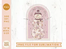 Oh Hey Snow Day Retro PNG for sublimation - retro winter Product Image 3