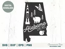 Vintage Alabama SVG cut file - Alabama state symbols svg Product Image 3