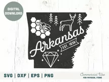Vintage Arkansas SVG cut file - Arkansas state symbols svg Product Image 3