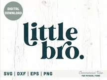 Little Bro SVG cut file - Retro little brother shirt svg Product Image 2