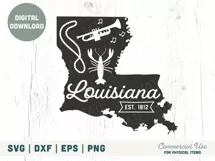 Vintage Louisiana SVG cut file - Louisiana state symbols svg Product Image 3