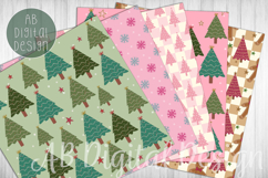 Pink Christmas Digital Paper Backgrounds | Seamless Patterns Product Image 2