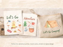 Camping Clipart watercolor Product Image 3
