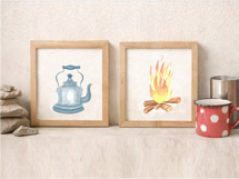 Camping Clipart watercolor Product Image 5