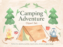 Camping Clipart watercolor Product Image 4