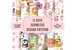 Cute Seamless Pattern Bundle 11 PNG Designs Product Image 1