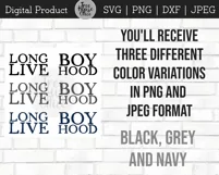 Boy Nursery SVG, Long Live Boy Hood, Boys Room Printable png Product Image 3