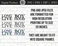 Boy Nursery SVG, Long Live Boy Hood, Boys Room Printable png Product Image 4