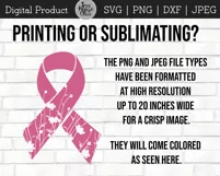 Floral Breast Cancer Ribbon SVG, Pink Ribbon Breast Cancer Product Image 2