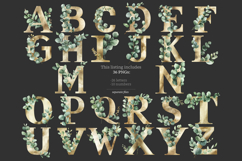 GlamArtZhanna, Eucalyptus alphabet, Eucalyptus letters, Eucalyptus clipart, Wedding alphabet, Wedding letters, Wedding clipart, Alphabet printable, Letters printable, Green Alphabet, Gold Alphabet, invitation letters, Greenery Letter, invitation alphabet