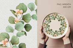 Eucalyptus &amp; Flower Wreath | Elegant Floral Frame PNG Product Image 2