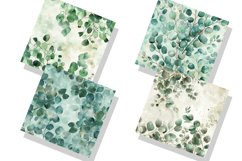 Eucalyptus Watercolor Seamless Digital Paper Bundle Product Image 6