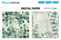 Eucalyptus Seamless Pattern, Eucalyptus Digital Paper Product Image 1