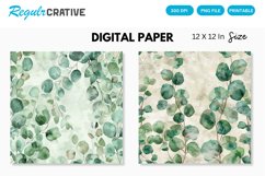 Eucalyptus Seamless Pattern, Eucalyptus Digital Paper Product Image 1