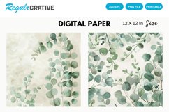 Eucalyptus Seamless Pattern, Eucalyptus Digital Paper Product Image 1