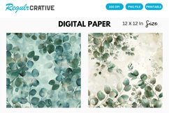 Eucalyptus Seamless Pattern, Eucalyptus Digital Paper Product Image 1