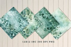 Eucalyptus Watercolor Seamless Digital Paper Bundle Product Image 2