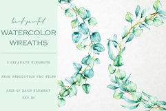 8 Watercolor Eucalyptus Wreaths - PNG Overlays Product Image 2