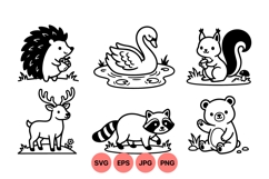 Cute Woodland Animal Vector Clipart For Crafts Product Image 1