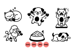 Cute Pet Fitness Cartoon Vector Clipart Product Image 1