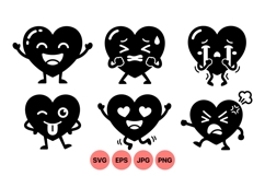 Cute Heart Emoji SVG Illustrations For Crafts Product Image 1