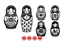 Hand Drawn Matryoshka Doll Vector Illustration Product Image 1