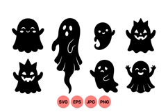 Halloween Ghost Silhouettes Clipart for Crafts Product Image 1