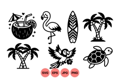 Tropical Beach Vector Clipart For Summer Design Product Image 1