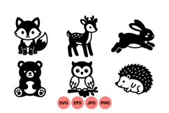 Woodland Animals Vector Clipart For Kids Crafts Product Image 1